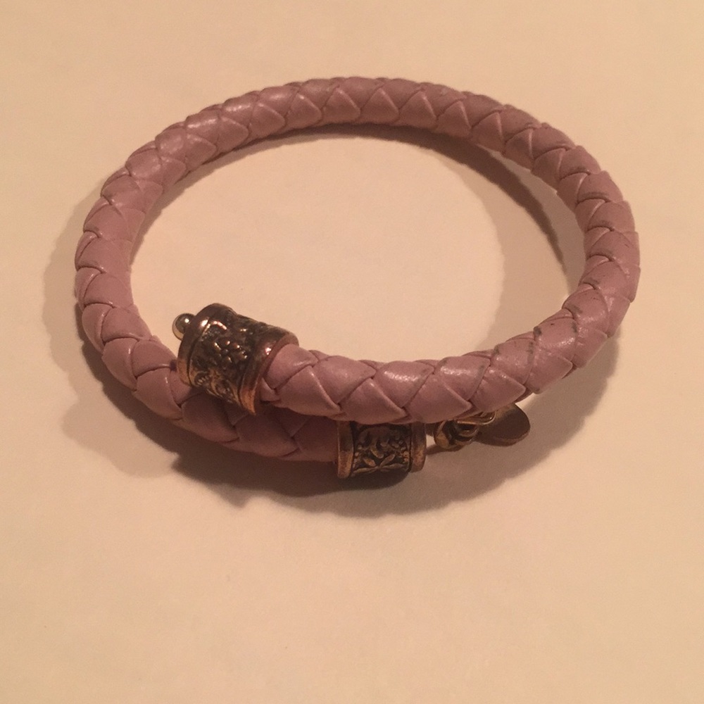 *Retired* ALEX AND ANI Pink leather braided wrap